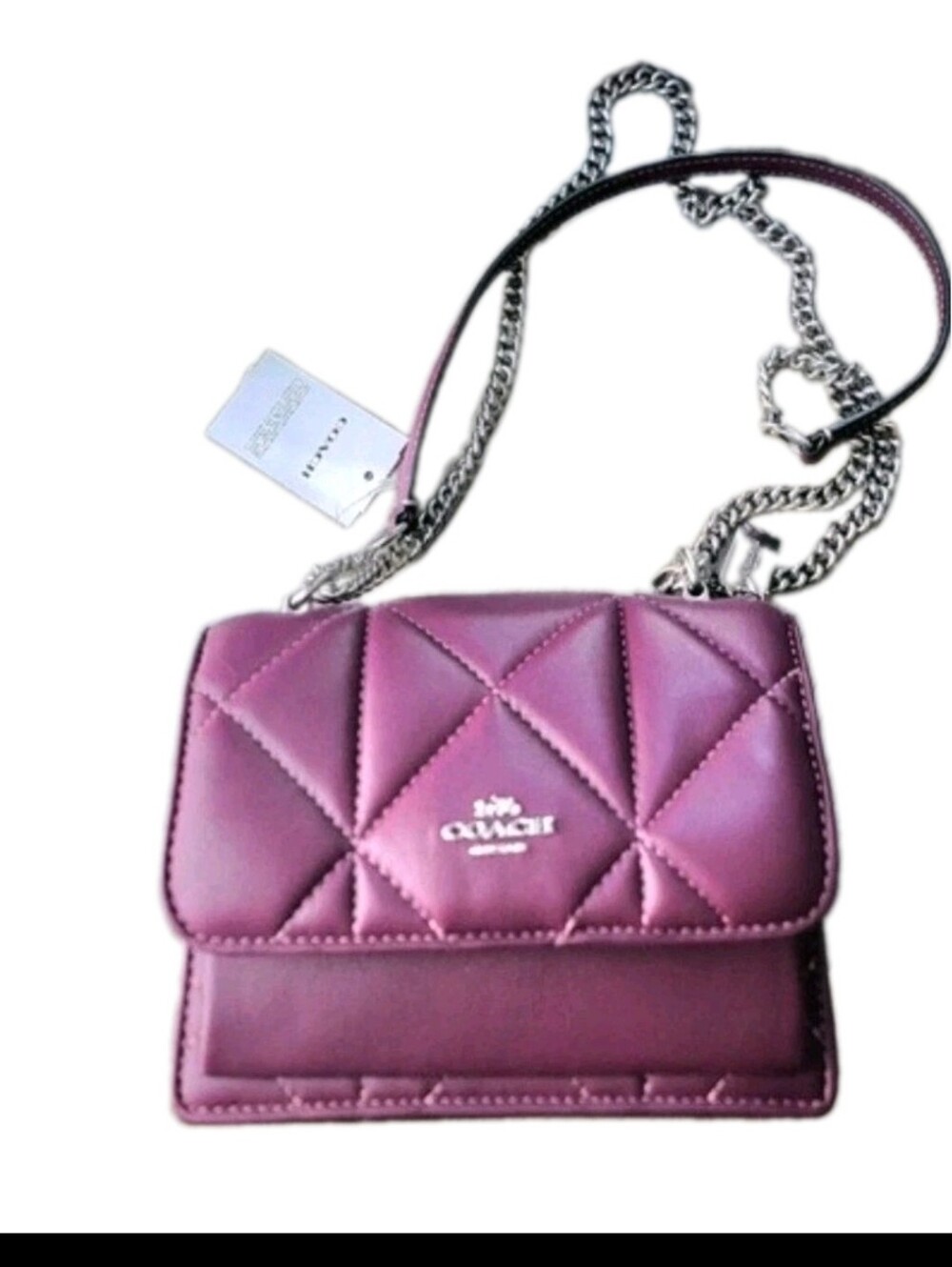 LIMITED SALE!Coach Puffy Diamond Quilted Klare Crossbody in Deep BerryPurple NWT